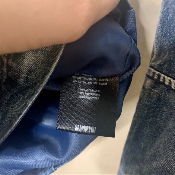 Sam Edelman Oversized Acid Wash Jean Jacket XS - Picture 7 of 7